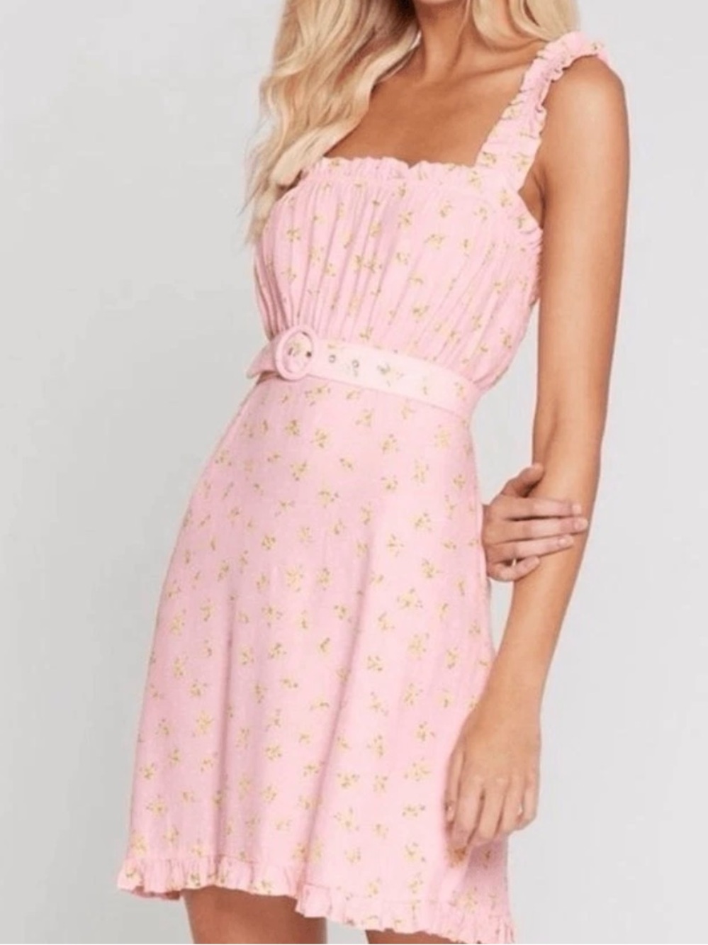 Faithfull the Brand Mid Summer Mini Dress Luda Floral Pink NWT XS